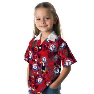 Exclusive Texas Rangers Hawaiian Shirt - Tropical Toucan Blue Red Floral MLB Gear