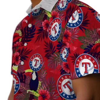 Exclusive Texas Rangers Hawaiian Shirt - Tropical Toucan Blue Red Floral MLB Gear