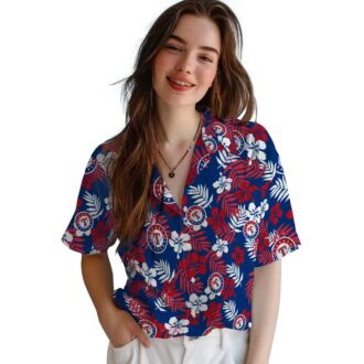 Exclusive Texas Rangers Tropical Floral Hawaiian Shirt - MLB Fan Gear, Perfect for Summer Vacations & BBQ
