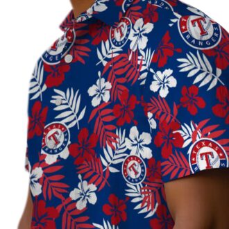 Exclusive Texas Rangers Tropical Floral Hawaiian Shirt - MLB Fan Gear, Perfect for Summer Vacations & BBQ
