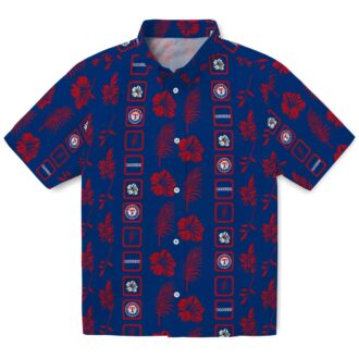 Limited Edition Texas Rangers Blue Floral Hawaiian Shirt - MLB Team Fan Apparel