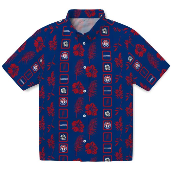 Limited Edition Texas Rangers Blue Floral Hawaiian Shirt - MLB Team Fan Apparel