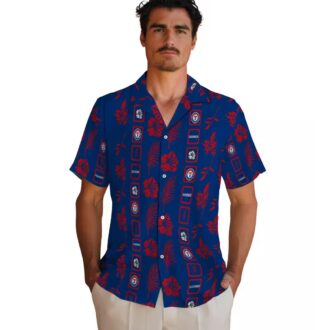 Limited Edition Texas Rangers Blue Floral Hawaiian Shirt - MLB Team Fan Apparel