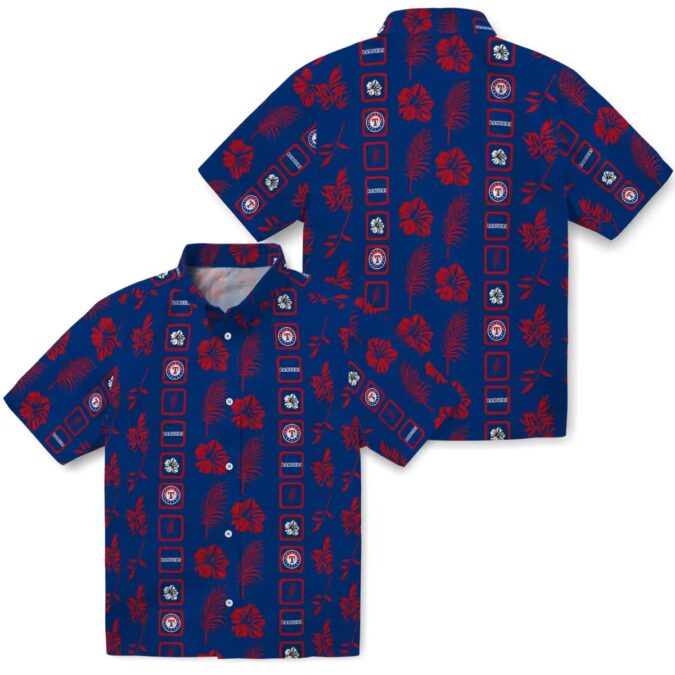 Limited Edition Texas Rangers Blue Floral Hawaiian Shirt - MLB Team Fan Apparel