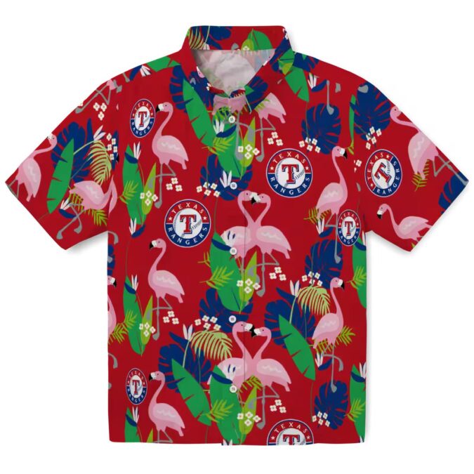 Limited Edition Texas Rangers Hawaiian Shirt - Blue Green Flamingo Vacation Style