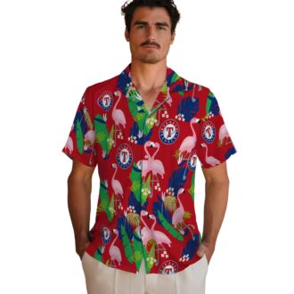 Limited Edition Texas Rangers Hawaiian Shirt - Blue Green Flamingo Vacation Style