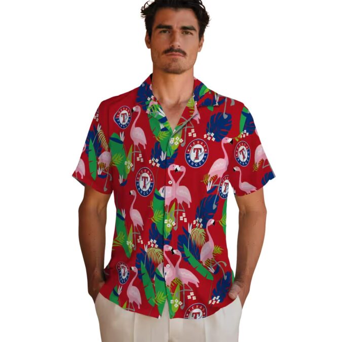 Limited Edition Texas Rangers Hawaiian Shirt - Blue Green Flamingo Vacation Style
