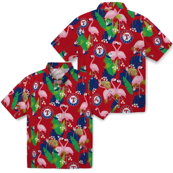 Limited Edition Texas Rangers Hawaiian Shirt - Blue Green Flamingo Vacation Style