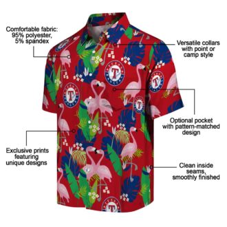 Limited Edition Texas Rangers Hawaiian Shirt - Blue Green Flamingo Vacation Style