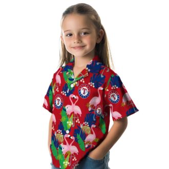 Limited Edition Texas Rangers Hawaiian Shirt - Blue Green Flamingo Vacation Style