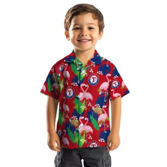 Limited Edition Texas Rangers Hawaiian Shirt - Blue Green Flamingo Vacation Style