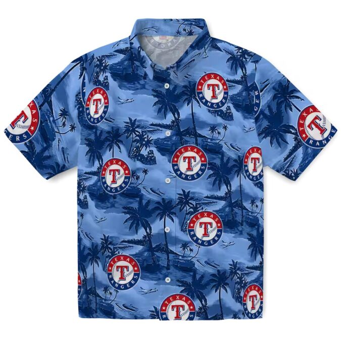 MLB Texas Rangers Aloha Hawaiian Shirt - Coastal Palms Summer Vacation Outfit for Fans