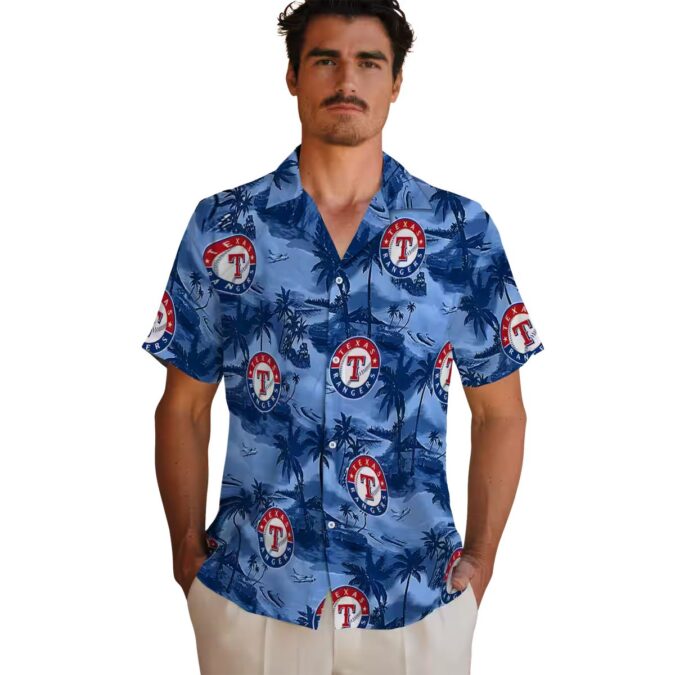 MLB Texas Rangers Aloha Hawaiian Shirt - Coastal Palms Summer Vacation Outfit for Fans
