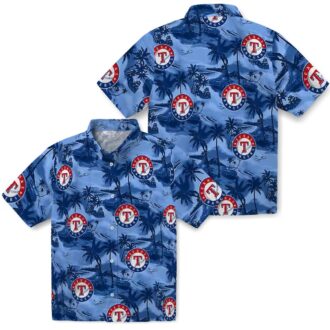 MLB Texas Rangers Aloha Hawaiian Shirt - Coastal Palms Summer Vacation Outfit for Fans