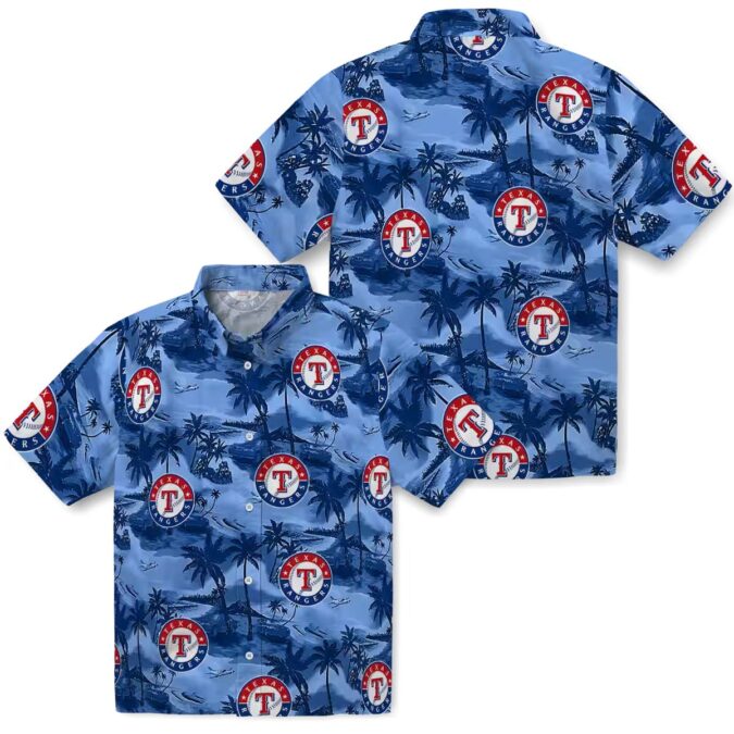 MLB Texas Rangers Aloha Hawaiian Shirt - Coastal Palms Summer Vacation Outfit for Fans