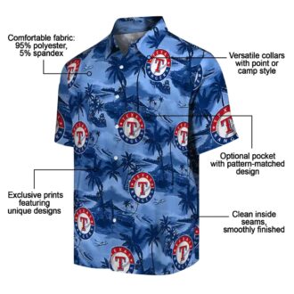MLB Texas Rangers Aloha Hawaiian Shirt - Coastal Palms Summer Vacation Outfit for Fans