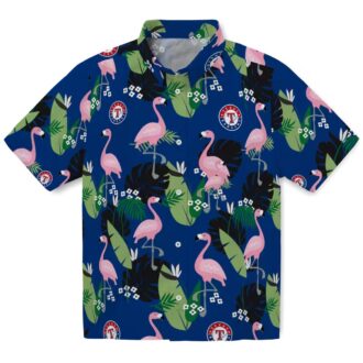 Official Texas Rangers Summer Shirt - MLB Flamingo Leaf Hawaiian Style for Baseball Fans