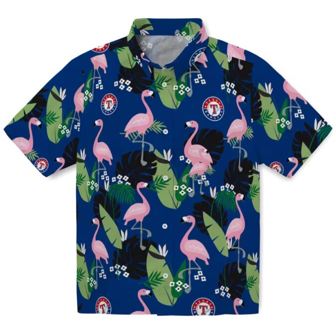 Official Texas Rangers Summer Shirt - MLB Flamingo Leaf Hawaiian Style for Baseball Fans