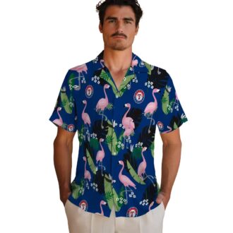 Official Texas Rangers Summer Shirt - MLB Flamingo Leaf Hawaiian Style for Baseball Fans