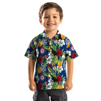 Stylish Texas Rangers Hawaiian Shirt with Toucan Blue Green Design - MLB Team Shirts