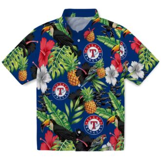 Summer Aloha Texas Rangers Tropical Hawaiian Shirt - Hibiscus Pineapple Design for Baseball Fans
