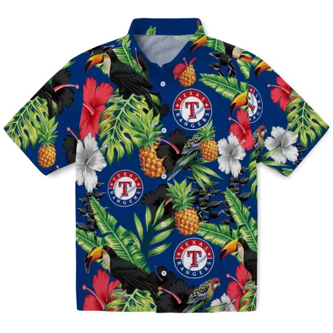 Summer Aloha Texas Rangers Tropical Hawaiian Shirt - Hibiscus Pineapple Design for Baseball Fans