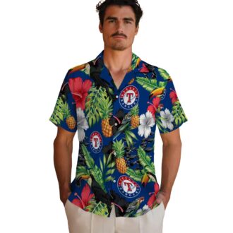 Summer Aloha Texas Rangers Tropical Hawaiian Shirt - Hibiscus Pineapple Design for Baseball Fans