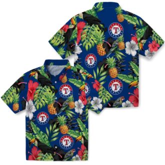 Summer Aloha Texas Rangers Tropical Hawaiian Shirt - Hibiscus Pineapple Design for Baseball Fans