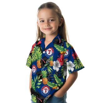 Summer Aloha Texas Rangers Tropical Hawaiian Shirt - Hibiscus Pineapple Design for Baseball Fans