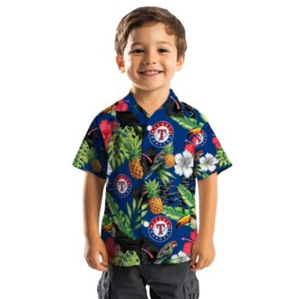 Summer Aloha Texas Rangers Tropical Hawaiian Shirt - Hibiscus Pineapple Design for Baseball Fans