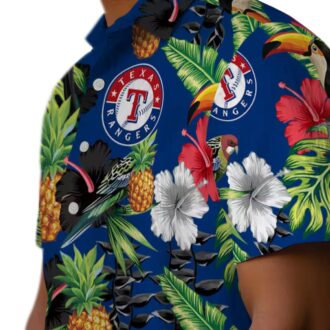 Summer Aloha Texas Rangers Tropical Hawaiian Shirt - Hibiscus Pineapple Design for Baseball Fans