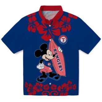Summer Texas Rangers Hawaiian Shirt - Surfing Mickey Baseball Gift for Him