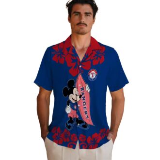 Summer Texas Rangers Hawaiian Shirt - Surfing Mickey Baseball Gift for Him