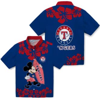 Summer Texas Rangers Hawaiian Shirt - Surfing Mickey Baseball Gift for Him