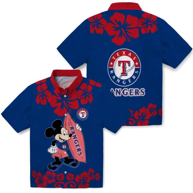 Summer Texas Rangers Hawaiian Shirt - Surfing Mickey Baseball Gift for Him