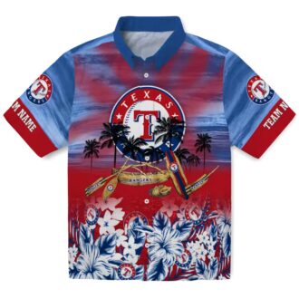 Texas Rangers Blue Canoe Tropical Hawaiian Shirt - MLB Custom Fan Apparel for Summer
