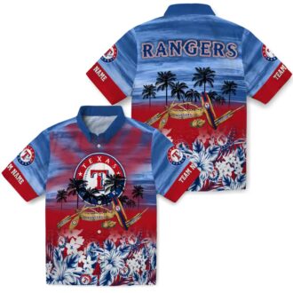 Texas Rangers Blue Canoe Tropical Hawaiian Shirt - MLB Custom Fan Apparel for Summer