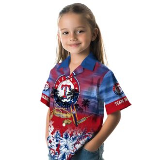 Texas Rangers Blue Canoe Tropical Hawaiian Shirt - MLB Custom Fan Apparel for Summer