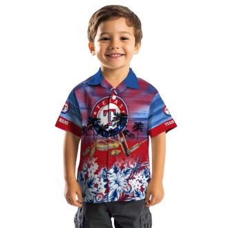 Texas Rangers Blue Canoe Tropical Hawaiian Shirt - MLB Custom Fan Apparel for Summer