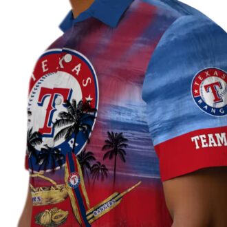 Texas Rangers Blue Canoe Tropical Hawaiian Shirt - MLB Custom Fan Apparel for Summer