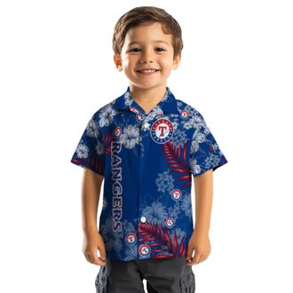 Texas Rangers Hibiscus Print Blue Hawaiian Shirt - MLB Fan Gear for Summer Vacation