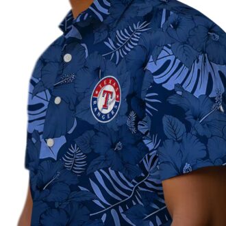 Texas Rangers Jungle Vibes Blue Tropical Shirt - Perfect for MLB Fans & Summer Getaways