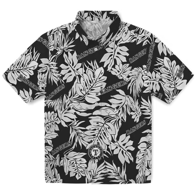 Texas Rangers Monstera Leaf Hawaiian Shirt - Tropical Baseball Shirt for Men, MLB Fan Apparel