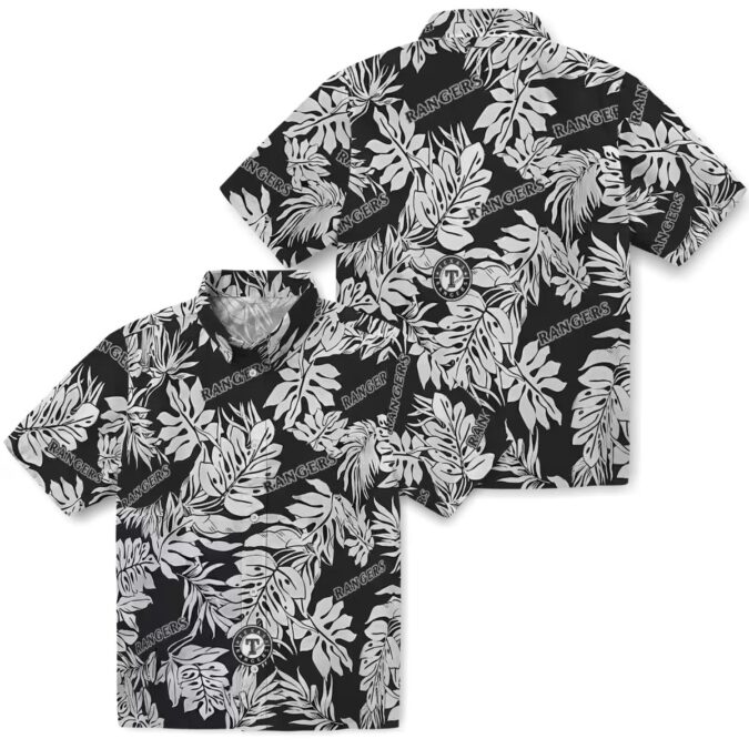 Texas Rangers Monstera Leaf Hawaiian Shirt - Tropical Baseball Shirt for Men, MLB Fan Apparel