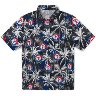 Texas Rangers Palm Hawaiian Shirt - MLB Blue Black Summer Shirt for Men & Women
