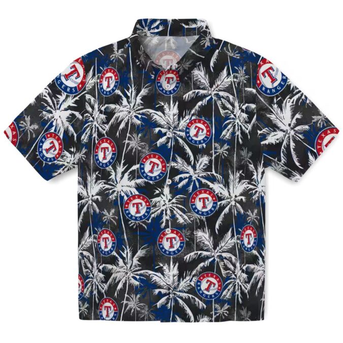 Texas Rangers Palm Hawaiian Shirt - MLB Blue Black Summer Shirt for Men & Women