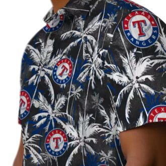 Texas Rangers Palm Hawaiian Shirt - MLB Blue Black Summer Shirt for Men & Women