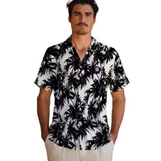 Texas Rangers Palm Motifs Hawaiian Shirt - Black & White MLB Team Gear for Beach Parties