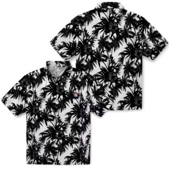 Texas Rangers Palm Motifs Hawaiian Shirt - Black & White MLB Team Gear for Beach Parties