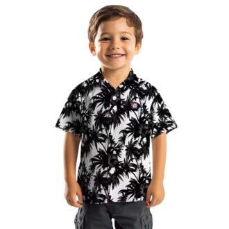 Texas Rangers Palm Motifs Hawaiian Shirt - Black & White MLB Team Gear for Beach Parties